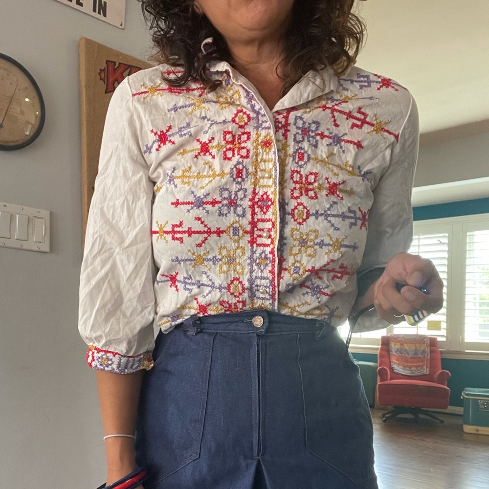1960’s Herman Hochbe Cross Stitched shirt